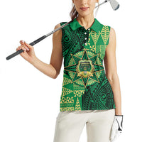 Personalised Tonga Saineha High School Women Sleeveless Polo Shirt Since 1978 Special Kupesi Pattern LT9 - Polynesian Pride