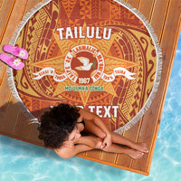 Personalised Tonga Tailulu College Beach Blanket Since 1967 Special Kupesi Pattern Version 1
