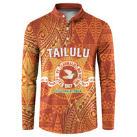 Personalised Tonga Tailulu College Button Sweatshirt Since 1967 Special Kupesi Pattern Version 1 LT9 Gold - Polynesian Pride