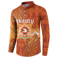 Personalised Tonga Tailulu College Button Sweatshirt Since 1967 Special Kupesi Pattern Version 1 LT9 - Polynesian Pride