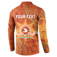 Personalised Tonga Tailulu College Button Sweatshirt Since 1967 Special Kupesi Pattern Version 1 LT9 - Polynesian Pride