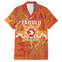Personalised Tonga Tailulu College Family Matching Off Shoulder Maxi Dress and Hawaiian Shirt Since 1967 Special Kupesi Pattern Version 1 LT9 Dad's Shirt - Short Sleeve Gold - Polynesian Pride