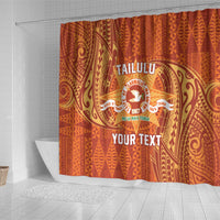 Personalised Tonga Tailulu College Shower Curtain Since 1967 Special Kupesi Pattern Version 1 LT9 - Polynesian Pride