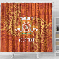 Personalised Tonga Tailulu College Shower Curtain Since 1967 Special Kupesi Pattern Version 1 LT9 - Polynesian Pride