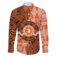 Personalised Tonga Tailulu College Family Matching Off Shoulder Maxi Dress and Hawaiian Shirt Since 1967 Special Kupesi Pattern Version 2 LT9 Dad's Shirt - Long Sleeve Black - Polynesian Pride