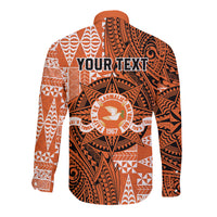 Personalised Tonga Tailulu College Long Sleeve Button Shirt Since 1967 Special Kupesi Pattern Version 2 LT9 - Polynesian Pride
