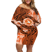 Personalised Tonga Tailulu College Off Shoulder Short Dress Since 1967 Special Kupesi Pattern Version 2 LT9 Women Black - Polynesian Pride