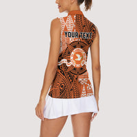 Personalised Tonga Tailulu College Women Sleeveless Polo Shirt Since 1967 Special Kupesi Pattern Version 2 LT9 - Polynesian Pride