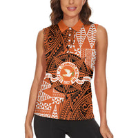 Personalised Tonga Tailulu College Women Sleeveless Polo Shirt Since 1967 Special Kupesi Pattern Version 2 LT9 - Polynesian Pride