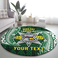 Personalised Tonga Takuilau College Round Carpet Since 1975 Special Kupesi Pattern LT9 - Polynesian Pride