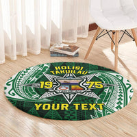 Personalised Tonga Takuilau College Round Carpet Since 1975 Special Kupesi Pattern LT9 - Polynesian Pride