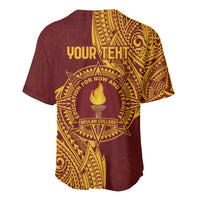 Personalised Tonga Beulah College Baseball Jersey Since 1938 Special Kupesi Pattern LT9 - Polynesian Pride