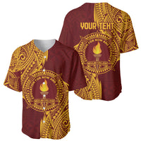 Personalised Tonga Beulah College Baseball Jersey Since 1938 Special Kupesi Pattern LT9 - Polynesian Pride