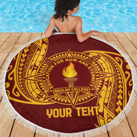 Personalised Tonga Beulah College Beach Blanket Since 1938 Special Kupesi Pattern