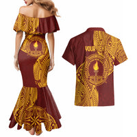 Personalised Tonga Beulah College Couples Matching Mermaid Dress and Hawaiian Shirt Since 1938 Special Kupesi Pattern LT9 - Polynesian Pride