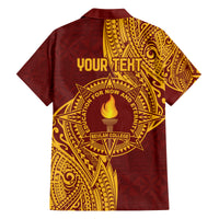 Personalised Tonga Beulah College Family Matching Off The Shoulder Long Sleeve Dress and Hawaiian Shirt Since 1938 Special Kupesi Pattern LT9 - Polynesian Pride