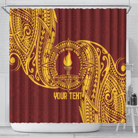 Personalised Tonga Beulah College Shower Curtain Since 1938 Special Kupesi Pattern