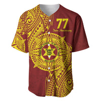 Personalised Tonga High School 77th Anniversary Baseball Jersey Special Kupesi Pattern LT9 Gold - Polynesian Pride