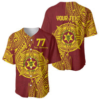 Personalised Tonga High School 77th Anniversary Baseball Jersey Special Kupesi Pattern LT9 - Polynesian Pride