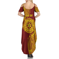 Personalised Tonga High School 77th Anniversary Summer Maxi Dress Special Kupesi Pattern LT9 - Polynesian Pride