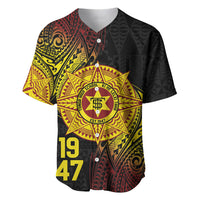 Personalised Tonga High School Baseball Jersey Since 1947 Special Kupesi Pattern LT9 Black - Polynesian Pride