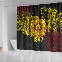 Personalised Tonga High School Shower Curtain Since 1947 Special Kupesi Pattern