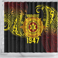 Personalised Tonga High School Shower Curtain Since 1947 Special Kupesi Pattern
