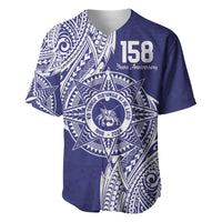 Personalised Tonga Tupou College Tolo 158th Anniversary Baseball Jersey Special Kupesi Pattern LT9 Blue - Polynesian Pride