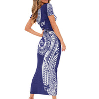 Personalised Tonga Tupou College Tolo 158th Anniversary Short Sleeve Bodycon Dress Special Kupesi Pattern LT9 - Polynesian Pride