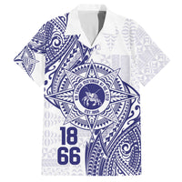 Personalised Tonga Tupou College Tolo Family Matching Off The Shoulder Long Sleeve Dress and Hawaiian Shirt Since 1866 Special Kupesi Pattern LT9 Dad's Shirt - Short Sleeve White - Polynesian Pride