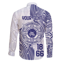 Personalised Tonga Tupou College Tolo Family Matching Off The Shoulder Long Sleeve Dress and Hawaiian Shirt Since 1866 Special Kupesi Pattern LT9 - Polynesian Pride