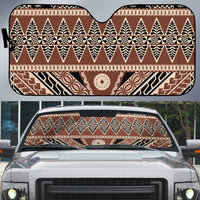Vintage Bula Fiji Auto Sun Shade Brown Tapa Masi Motif - Polynesian Pride