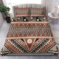 Vintage Bula Fiji Bedding Set Brown Tapa Masi Motif
