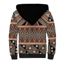 Vintage Bula Fiji Sherpa Hoodie Brown Tapa Masi Motif