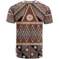 Vintage Bula Fiji T Shirt Brown Tapa Masi Motif