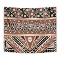 Vintage Bula Fiji Tapestry Brown Tapa Masi Motif