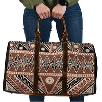 Vintage Bula Fiji Travel Bag Brown Tapa Masi Motif - Polynesian Pride