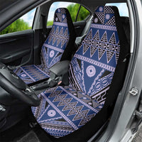 Vintage Bula Fiji Car Seat Cover Prussian Blue Tapa Masi Motif