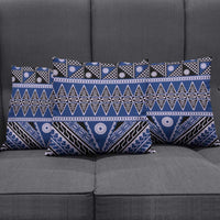 Vintage Bula Fiji Pillow Cover Prussian Blue Tapa Masi Motif LT9 - Polynesian Pride