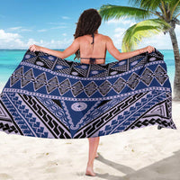 Vintage Bula Fiji Sarong Prussian Blue Tapa Masi Motif
