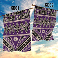 Vintage Bula Fiji Garden Flag Purple Tapa Masi Motif
