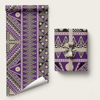 Vintage Bula Fiji Wrapping Paper Purple Tapa Masi Motif - Polynesian Pride
