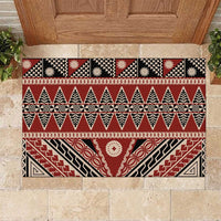 Vintage Bula Fiji Rubber Doormat Red Tapa Masi Motif