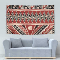 Vintage Bula Fiji Tapestry Red Tapa Masi Motif