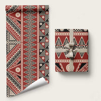 Vintage Bula Fiji Wrapping Paper Red Tapa Masi Motif - Polynesian Pride