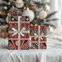 Vintage Bula Fiji Wrapping Paper Red Tapa Masi Motif - Polynesian Pride