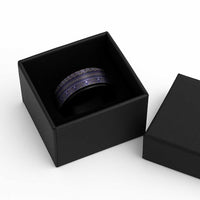 Vintage Bula Fiji Spinner Ring Blue Tapa Motif Fiji Masi Tribal - Polynesian Pride