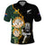 South Africa Protea and New Zealand Polo Shirt Go All Black-Springboks Rugby with Kente And Maori LT9 Black Green - Polynesian Pride