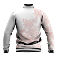Polynesian Tribal Plumeria Lotu Tamaiti Baseball Jacket Pastel Blush - Polynesian Pride