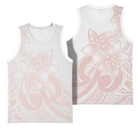 Polynesian Tribal Plumeria Lotu Tamaiti Basketball Jersey Pastel Blush - Polynesian Pride